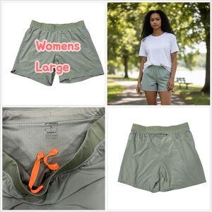 Women’s BROOKS Large 12 - 14 Shorts Sage Lined Activewear Running Elastic Waist